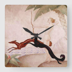 Relógio Quadrado Diana o pulso de disparo do art deco do Huntress