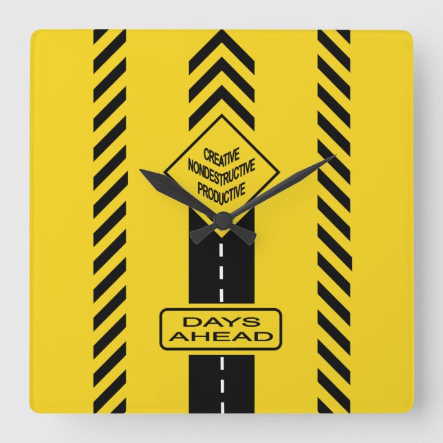 Relógio Quadrado Dias à Frente (Frente)