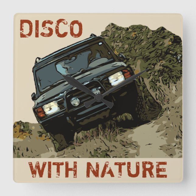 RELÓGIO QUADRADO DISCO COM NATUREZA (Frente)