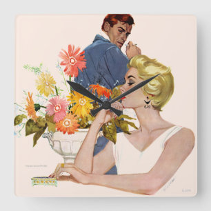 Relógio Quadrado Discussão 2 do aniversário