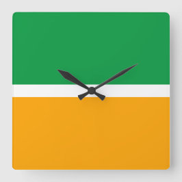 Relógio Quadrado Diversão Brilhante, Brilhante, Verão, Amarelo Verd