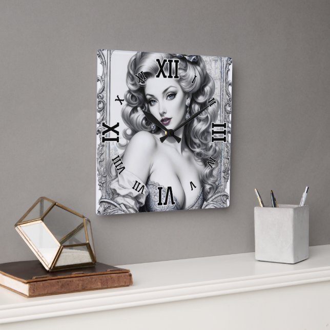 Relógio Quadrado Diversão é o meu nome médio Arte do conceito de IA (Escritório)