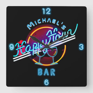 Relógio Quadrado Diversão personalizada do Bar Mancave Den Happy Ho
