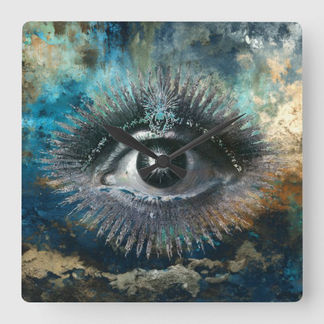 Relógio Quadrado Divine Eye Wall Clock (Frente)
