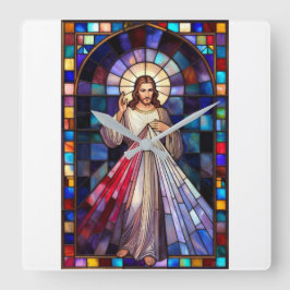 Relógio Quadrado Divine Mercy Jesus Wall Clock