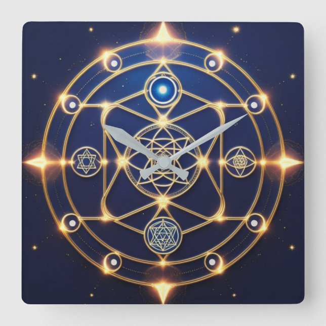 Relógio Quadrado Divine Radiance – 5: Illuminated Universal Energy (Frente)