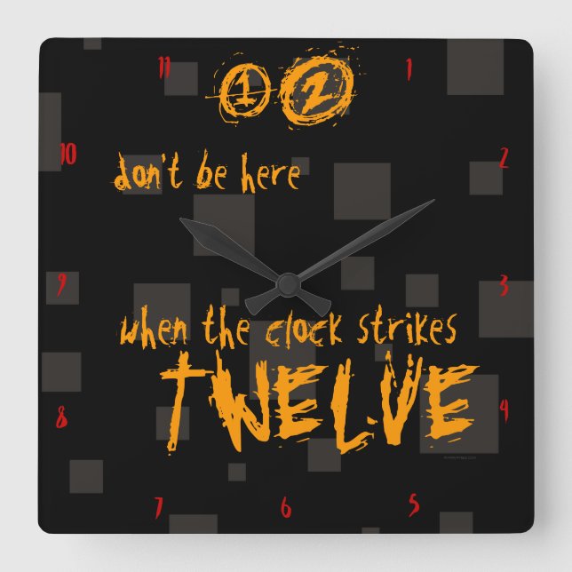 Relógio Quadrado Do preto assustador estranho da caixa da arte do (Frente)