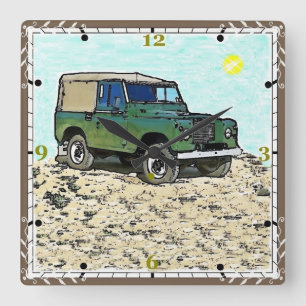 Relógio Quadrado do Rover de Terra Clássico