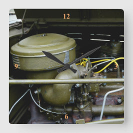 Relógio Quadrado Dodg WC, motor de caminhão de guerra. 'Bipes'