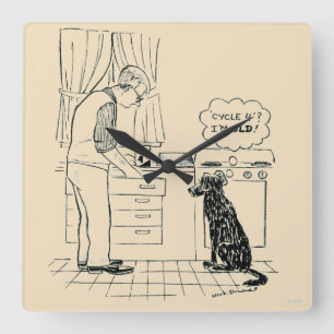 Relógio Quadrado Dog Getting Older