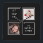 Relógio Quadrado Dois Modelo de Foto e Texto<br><div class="desc">Duas Modelo de Foto e Texto ...  simplesmente adicione suas próprias fotografias e texto a este relógio da parede do excelente ...  fácil de personalizar ...  relógio personalizável de modelo de foto de Ricaso - ideias de presente perfeitas</div>