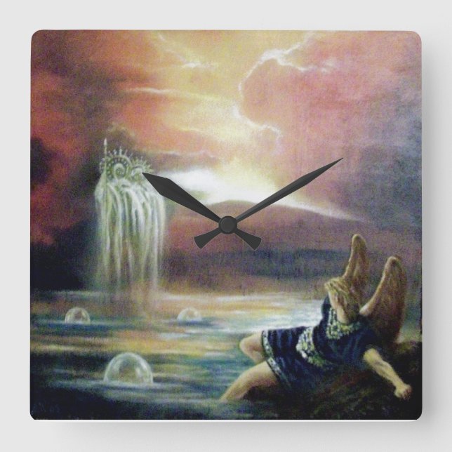 RELÓGIO QUADRADO DOIS SANTOS JOHN E ANJO FALLEN (Frente)