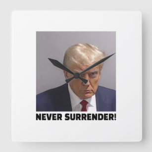 Relógio Quadrado Donald J Trump Mug Shot - Nunca Renda Longa Venda