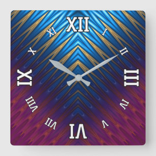 Relógio Quadrado Dourada da Cordilha Azul