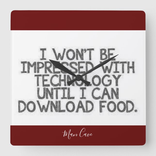 Relógio Quadrado Download da tecnologia (Frente)