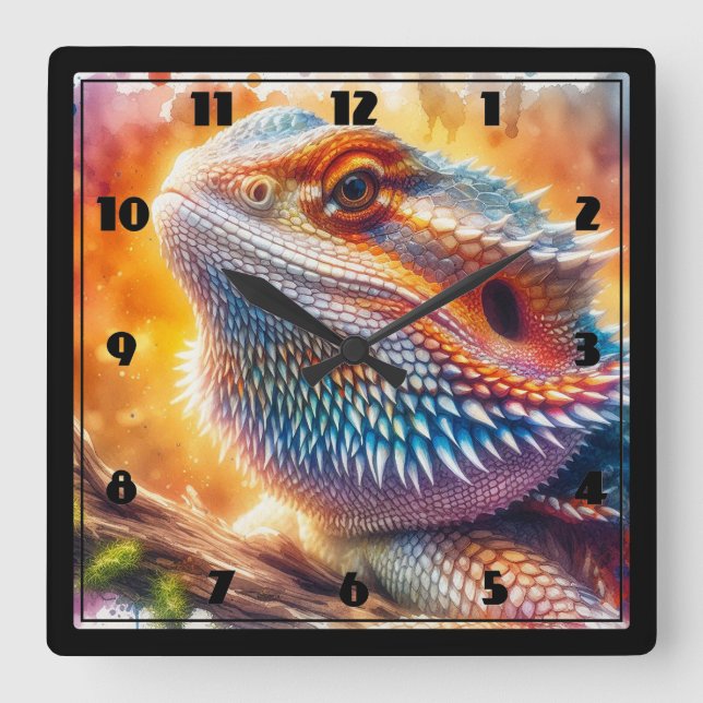 Relógio Quadrado Dragão barrado (Frente)