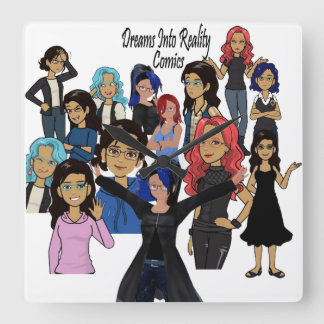 Relógio Quadrado DreamsIntoRealityComics Ashlyn Tempest Art Cobrir