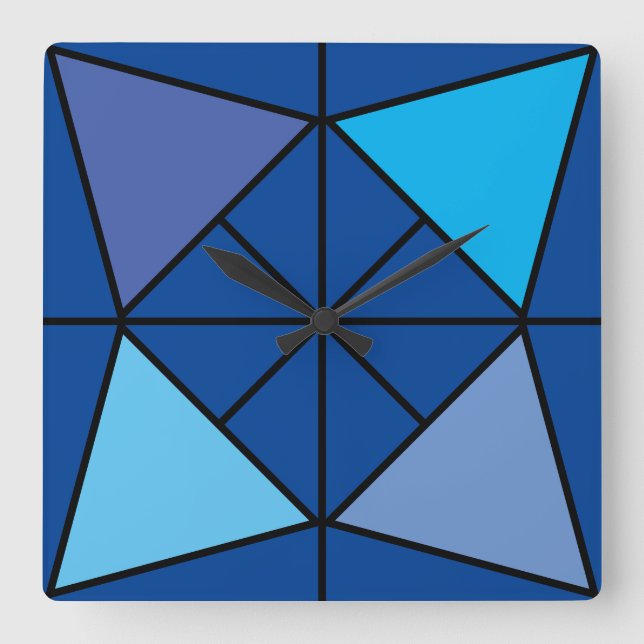 Relógio Quadrado Driehoek blauw (Frente)