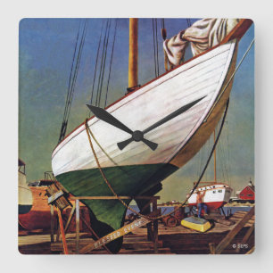 Relógio Quadrado Dry Dock de John Atherton