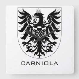 Relógio Quadrado Ducado de Carníola Arte Heráldica Monocromática