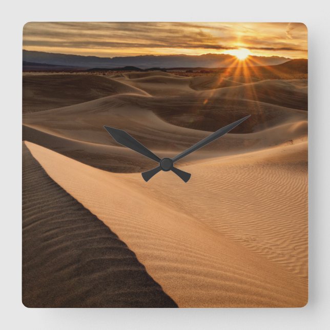 Relógio Quadrado Dunas de Areia Dourada, Vale da Morte, CA (Frente)
