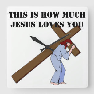 RELÓGIO QUADRADO É ASSIM QUE JESUS TE AMA