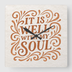 Relógio Quadrado É bom com minha tipografia de almas