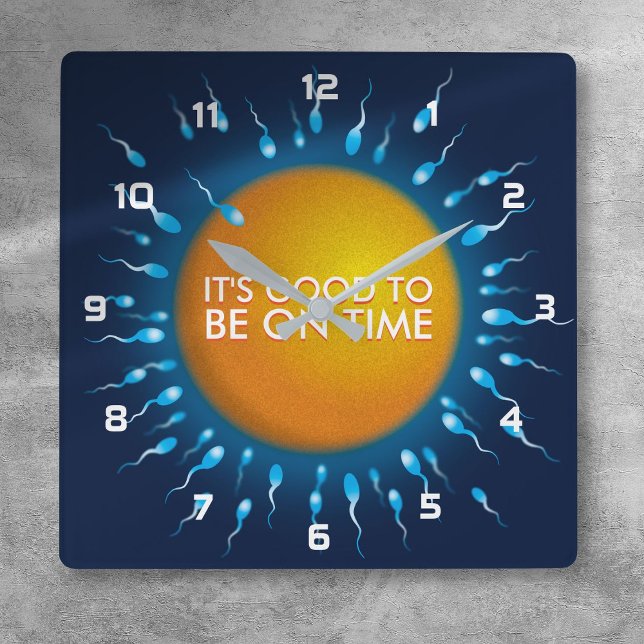 RELÓGIO QUADRADO É BOM ESTAR A TEMPO (IT'S GOOD TO BE ON TIME Funny Quote Square Wall Clock)