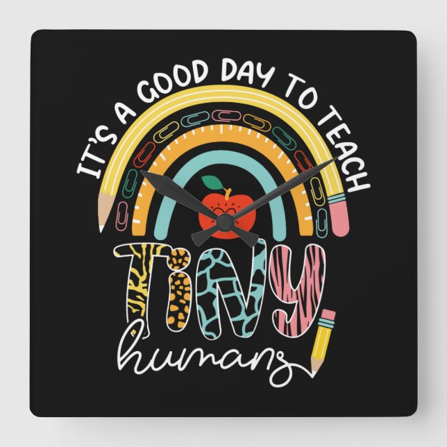 Relógio Quadrado É Um Bom Dia Ensinar Humanos Pequenos, Não 2/2 (Frente)