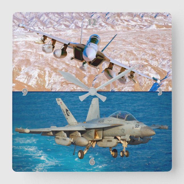 RELÓGIO QUADRADO EA-18G GROWLER (Frente)