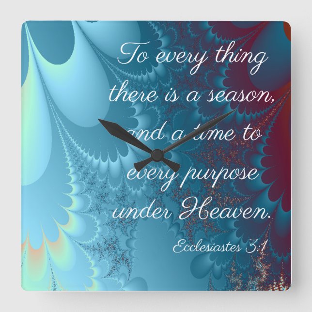 Relógio Quadrado Eclesíastos 3:1 (Frente)