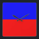 Relógio Quadrado Eco<br><div class="desc">Símbolo de bandeira eco-náutica,  vermelho e azul</div>
