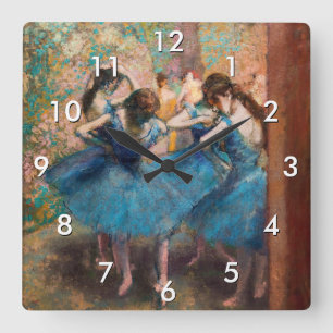 Relógio Quadrado Edgar Degas - Dançarinas em azul
