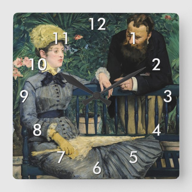 Relógio Quadrado Edouard Manet - No Conservatório (Frente)