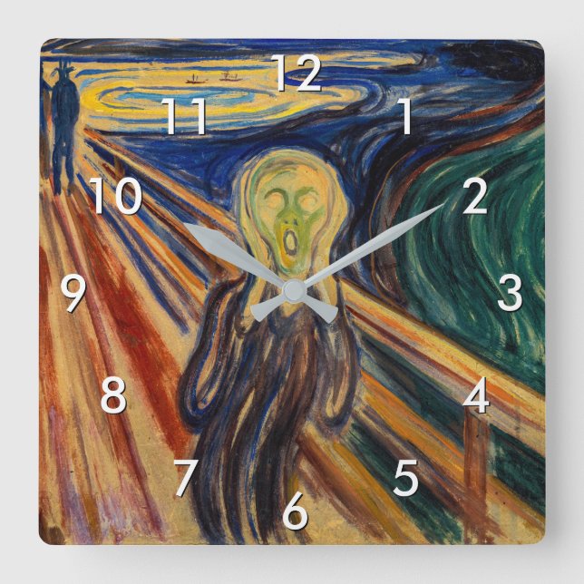 Relógio Quadrado Edvard Munch - O Gritar 1910 (Frente)