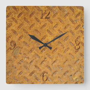 Relógio Quadrado Efeito de Metal de Praticar com Rusty Velho