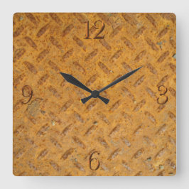 Relógio Quadrado Efeito Metálico com Sapo Rujado Velho