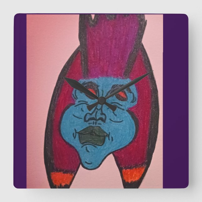 Relógio Quadrado Egyptian Inspired Horror Theme Mummy (Frente)