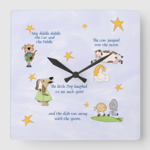 Relógio Quadrado Ei Diddle Diddle - Nursery Rhyme