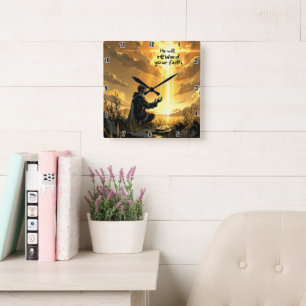 Relógio Quadrado Ele recompensará sua fé