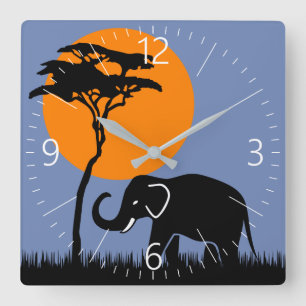 Relógio Quadrado Elefante