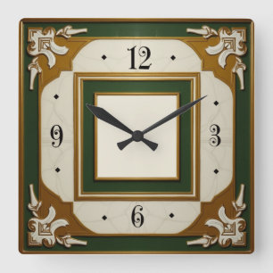 Relógio Quadrado Elegância Art Déco