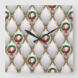 Relógio Quadrado Elegant Christmas Wall Clock – Festive Winter Time