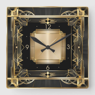 Relógio Quadrado Elegante Art Déco