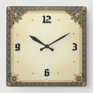 Relógio Quadrado Elegante Art Déco