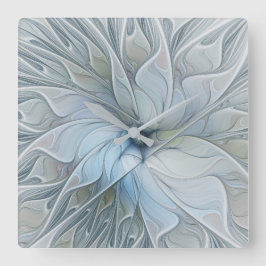 Relógio Quadrado Elegante Beleza Arte Fractal Abstrata Moderna Flor