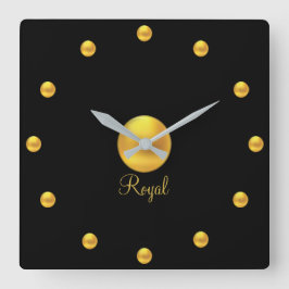 Relógio Quadrado Elegante Dourado Real