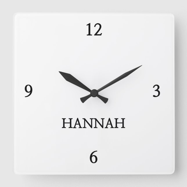 Relógio Quadrado Elegante "HANNAH" Personalizado (Frente)