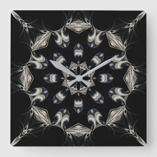 Relógio Quadrado Elegante Mandala