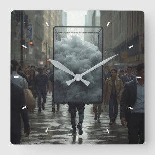 Relógio Quadrado Elegante Moderno Simples Personalizado Adicione Su